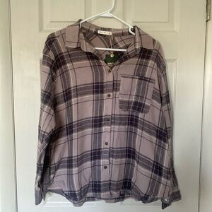 Active USA Purple Plaid Shirt